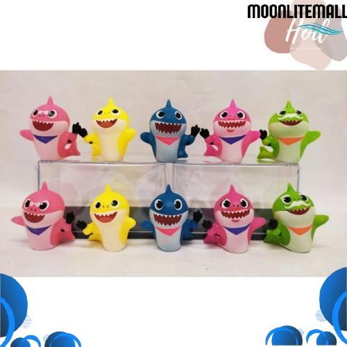 Flash Sale Topper Baby Shark Set Lucu Hiasan Kue Ulang Tahun Dekorasi Birthday Cake Mainan Pajangan 