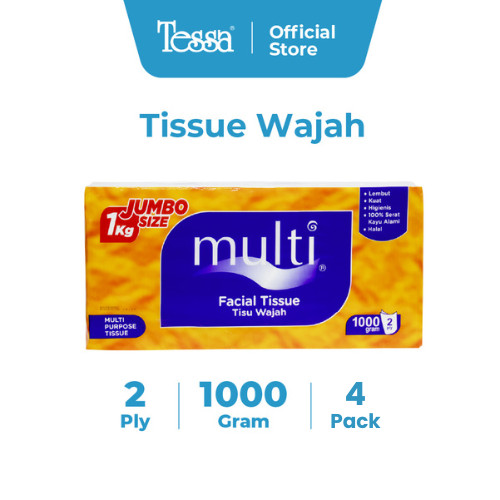 Multi Facial Tissue 1000gr x 2ply - 4 pack