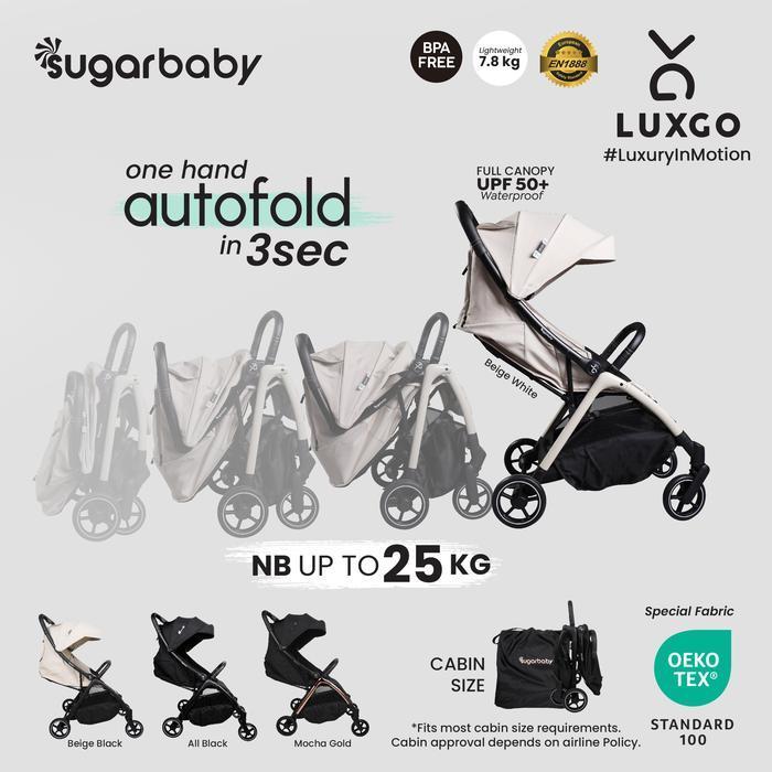 Sugarbaby Stroller Luxgo Kereta Dorong Bayi/Stroller Bayi/Stroller Autofold Bpa Free/Stroller Lipat 