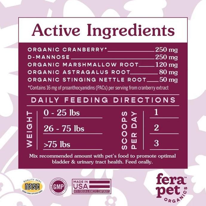 FERA Pet Organics - BLADDER SUPPORT For Dogs and Cats