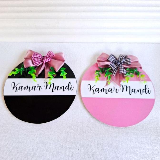 Hiasan dekorasi dinding aesthetic tempel tulisan kamar mandi bulat