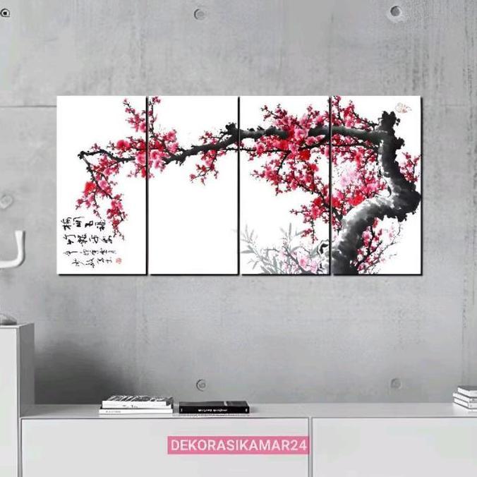 Poster dinding bunga sakura Hiasan dinding kamar cewek Pajangan Dekorasi Walldecor