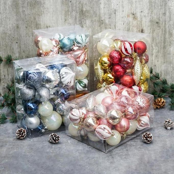 Yeraya Hiasan Bola Natal Mix Exquisite Premium Besar isi 36 bola natal besar bola gantung pohon nata