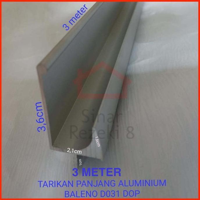 Tarikan Panjang Aluminium Silver / Profil Lis Frame Handle Kitchen Set REZ