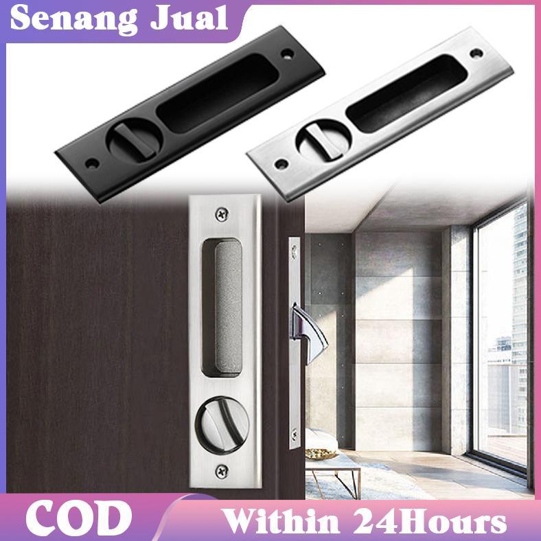 Handle Kunci Pintu Sliding Set Paduan Seng Handle Pintu Geser Sliding Tertanam Untuk Pintu Interior 