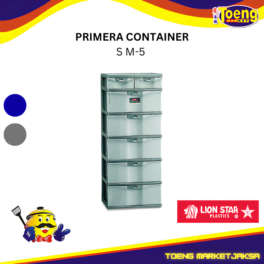 Lemari Laci Pakaian Primera Susun 5 Lion Star - PRIMERA CONTAINER S M-5 LION STAR