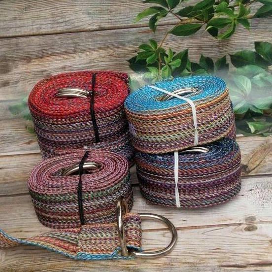 strap yoga / belt yoga bahan webbing katun motif gradasi