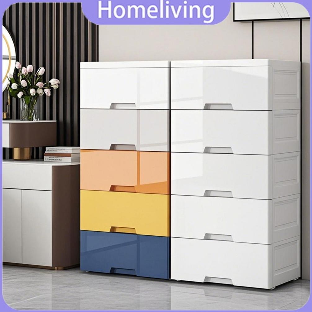 Homeliving Lemari Plastik Susun Lemari Pakaian Anak 4 5 Tingkat Tempat Penyimpanan Mainan/Snack/Baju