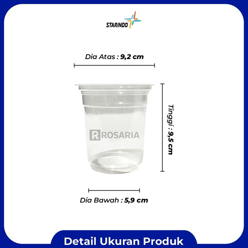 Cup Polos Datar 12 Oz Starindo 5 Gr Plastik Bening Gelas Minuman Baru