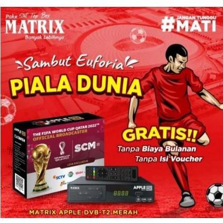 New- SET TOP BOX STB TV DIGITAL DVBT2 MATRIX APPLE MERAH VARIAN
