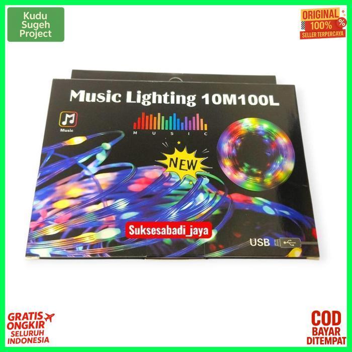 Diskon Lampu Pohon Natal Music Lighting 10Meter 100Led/Lampu Musik 10Meter 100Led (Dekorasi Natal Hi