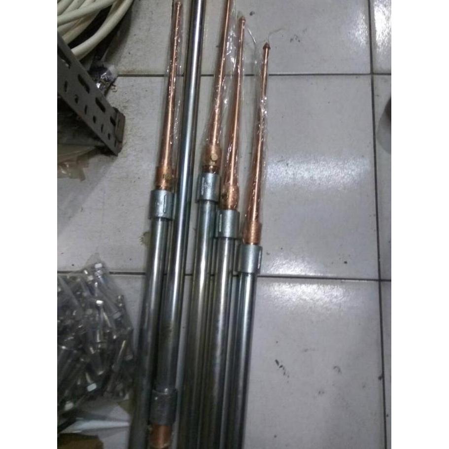 PENANGKAL PETIR 60 CM + PIPA + SOK ( 1 SET TOMBAK ANTI PETIR) KUNINGAN
