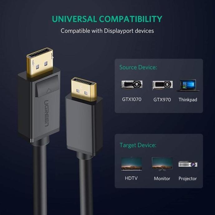 NEW UGREEN Kabel Display Port To DP 1.4 8K 60HZ / 60843 / 10211