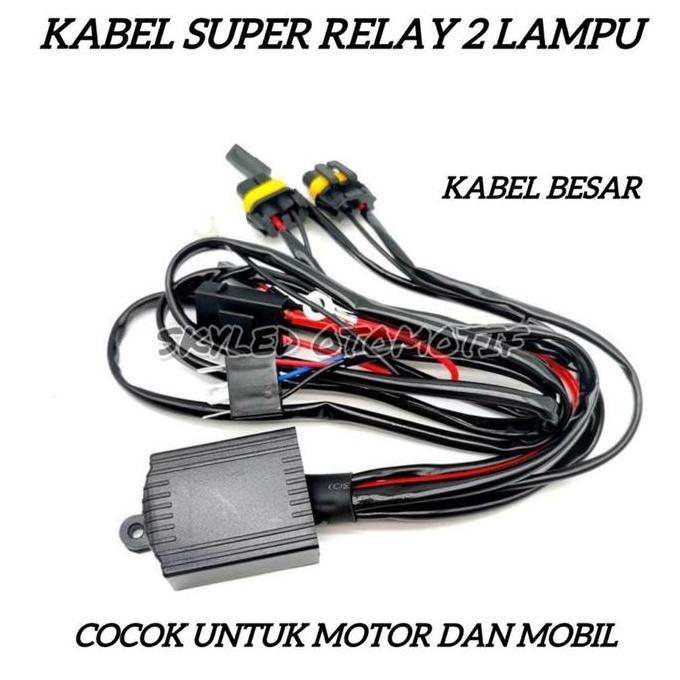 Kabel Relay Super Lampu Hid Projector Biled Led / Kabel Relay Hid Motor Mobil 2 Lampu Restock