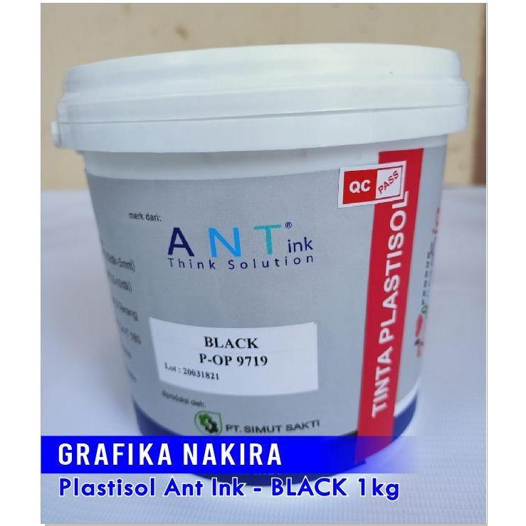 TERBARU Tinta Sablon Kaos Plastisol ANT Ink / Cat Plastisol Black / Hitam 1 kg