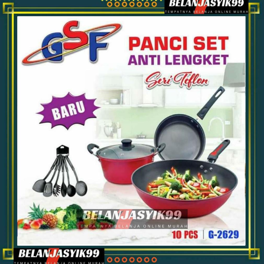PANCI SET GSF G-2629 / PANCI SET SPATULA GSF 2629 / PANCI SET SERI TEFLON SPATULA 10PCS GSF 2629 / P
