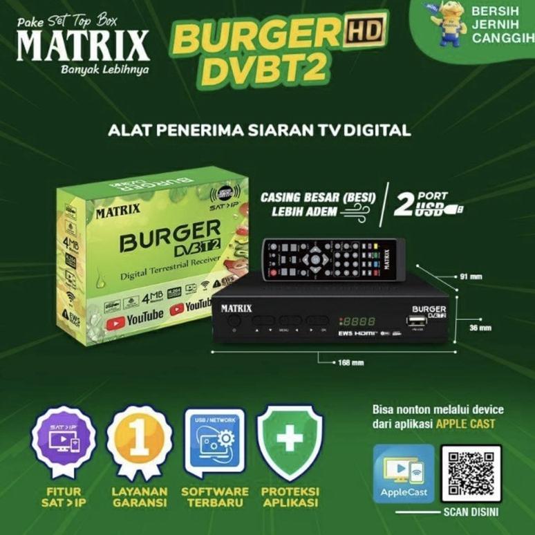 set top box uhf stb matrix burger matrix apple kuning