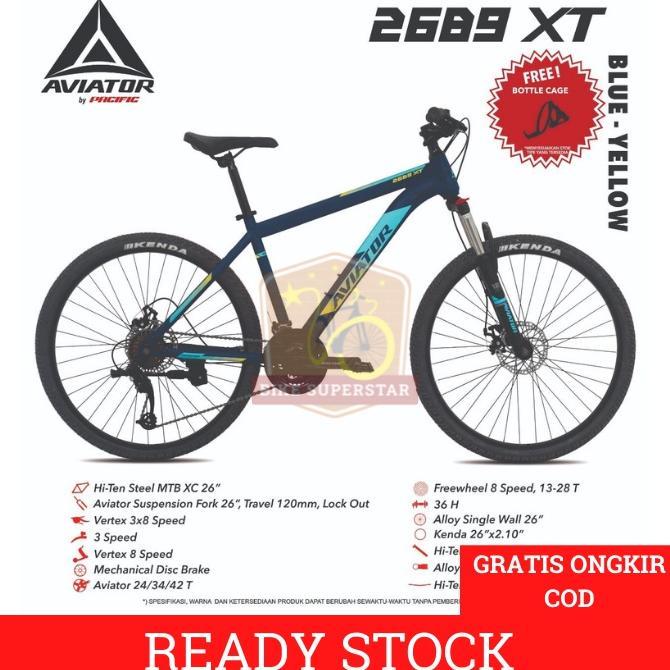 Sepeda Gunung MTB 26 Aviator 2689 XT Steel Disc