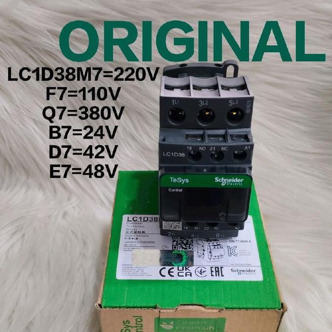 Kontaktor Schneider Original Lc1D38M7 Lc1D38M7 50A 220V 3Phase/Kontaktor Schneider Original Lc1D38M7