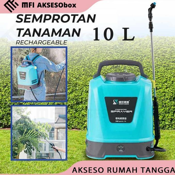 semprotan elektrik 10 liter sprayer hama tanaman gendong baterai rechargeable 12 v semprotan hama el