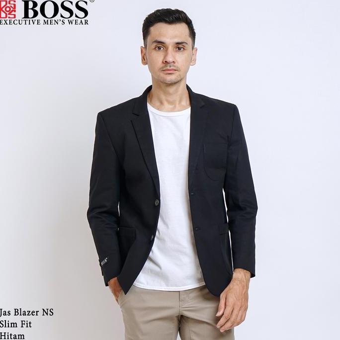 BOSS Jas Blazer Casual NS Slim Fit Hitam