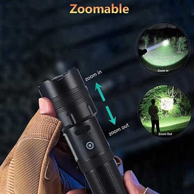 Promo Senter Led Xhp70.2 P70 Baterai 26650 9000Lm Zoom Flashlight Charge Usb Original