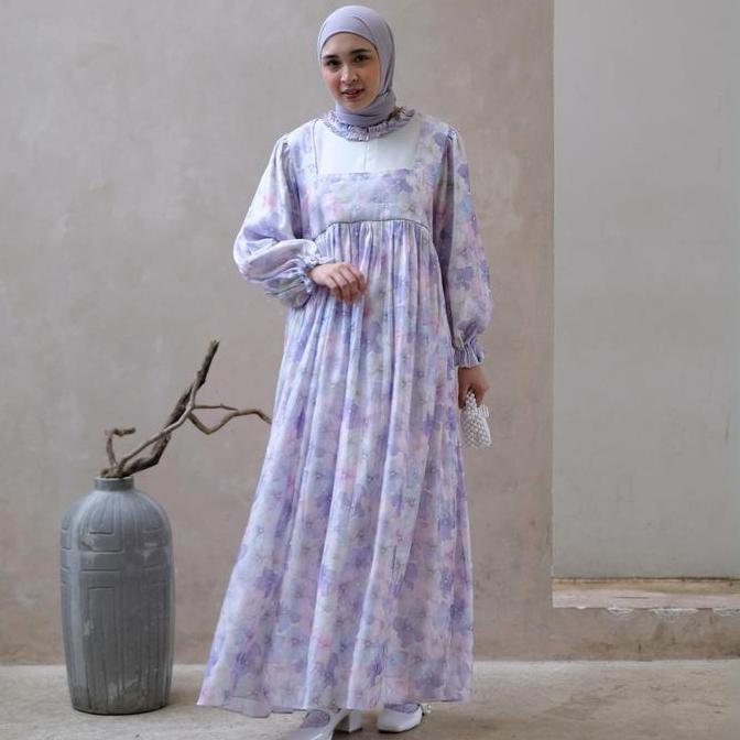Eclemix Dress Rula | Dress Wanita Baby Doll Vintage Muslim Gamis | Gaun Mewah Kondangan