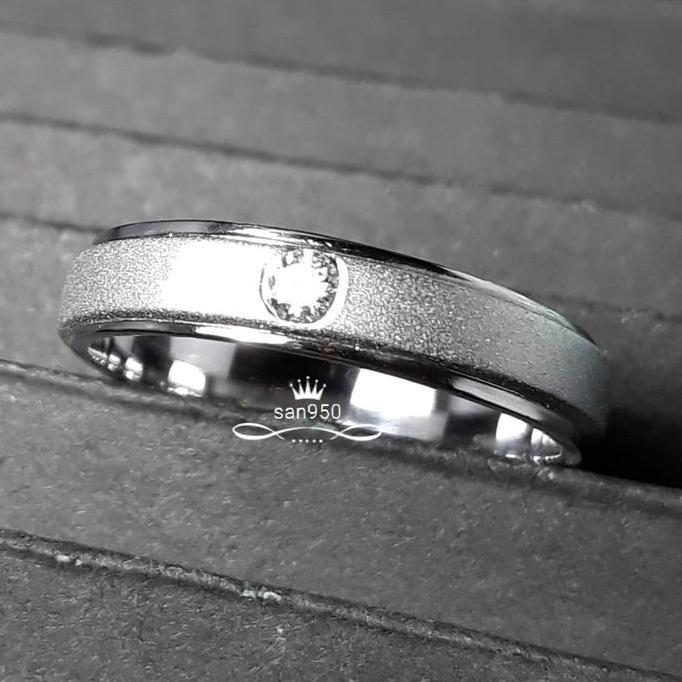 Cincin pria nikah tunangan couple pasangan pallladium platinum perak emas putih emas kuning    s724p