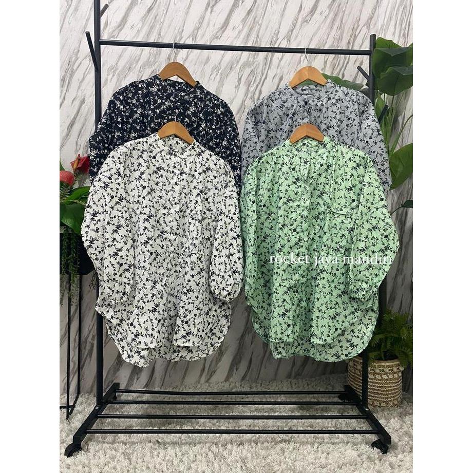 Promo Rjm - Kemeja Chantika Motif Bunga Kecil TunikWanita Cod