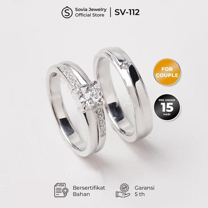 Cincin Nikah Couple Palladium 25% dan 50% Microsetting Desain Custom