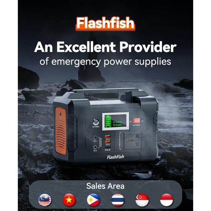 Flashfish E200 Portable Power Station Power Daya Berkemah Bank Batera