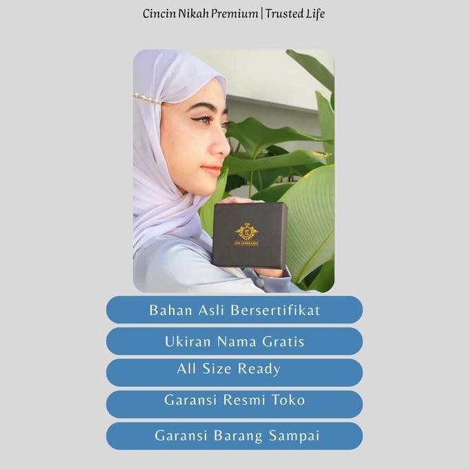 [P1048] Cincin Nikah & Tunangan Pria Perak 950 | Cincin Kawin Custom Premium Palladium Platinum Emas