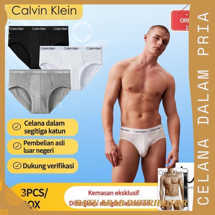 CALVIN KLEIN CELANA DALAM PRIA KATUN SEGITIGA ASLI RESMI BAHAN LEMBUT NYAMAN UKURAN S-XL ORIGINAL 10