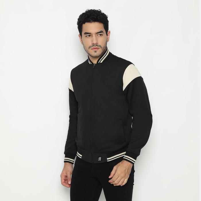D&F Cvc Jaket Pria Bomber - Hitam List Putih Terbaru Best Quality 100% Original