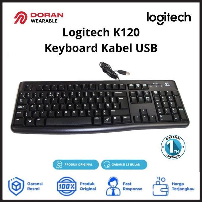 Logitech K120 Keyboard Kabel USB Keyboard Laptop PC Original Logitech