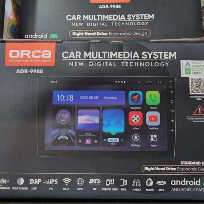 New- head unit android 9 inch orca adr 9988 voice command
