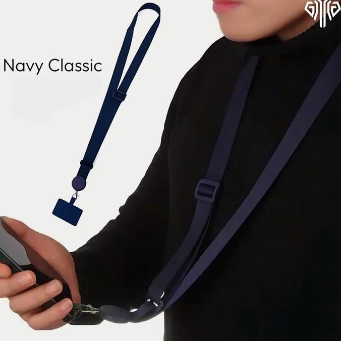 GAWUNG Tali Gantungan Hitam Kalung Hp Tebal Lanyard Leher Handphone HPHITM