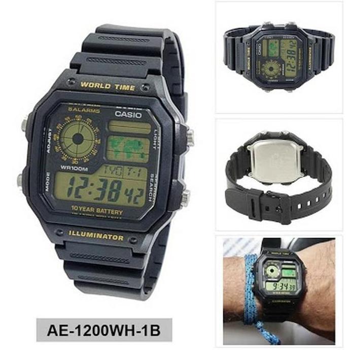 JAM TANGAN CASIO AE1200WH / AE-1200WH-1B ORINAL & BERGARANSI