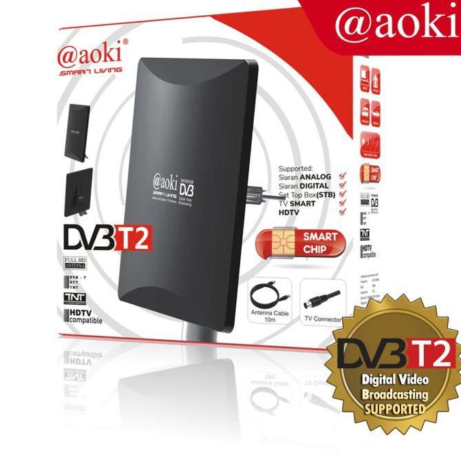 AOKI Antena 2 tv digital luar dalam indoor outdoor AT3000 Kabel