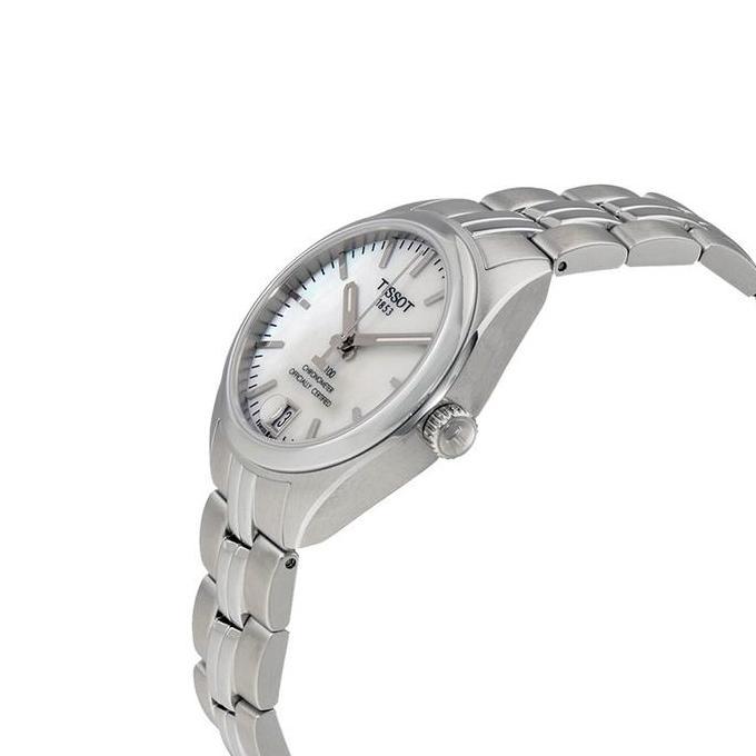 Jam Tangan Wanita Tissot PR100 T101.2.11.111.00 Chronometer Mother of Pearl Dial Stainless Steel Str
