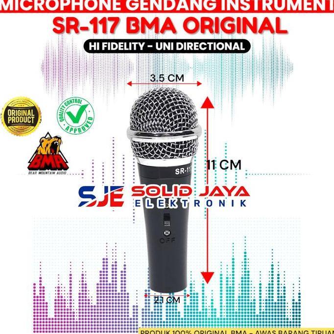 Mic Gendang Bma Sr117 Sr 117 Kendang Instrument Mik Drum Ketipung Tak Dut Mik Kabel Sr-117 Microphon