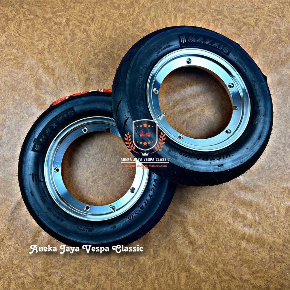 Paketan Pasang Velg Vespa Ring 10 Import dan Ban Maxxis S98