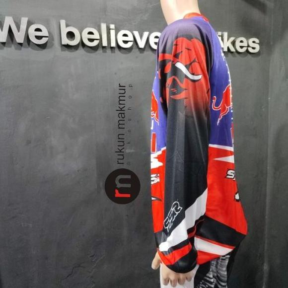 Ssr Motor Cross Jersey / Mtb Cycling Jersey Redbull Red Purple Black White - Baju Kaos Motorcross Re