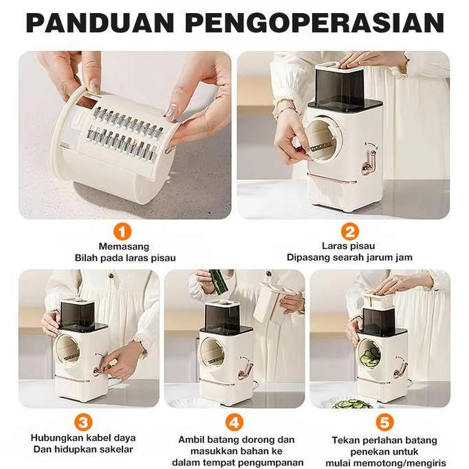 Pemotong Sayuran Listrik/Pemotong Sayuran Multi-fungsi/Mesin Penghancur/Pengiris Rol Dapur Rumah/Par