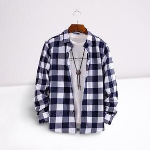 Kemeja Kotak Flanel Merah Pria Lengan Panjang Distro Premium Hem Cowok - Katun, Casual Semi Retro