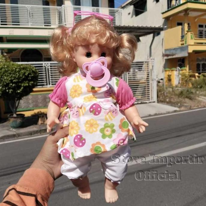 Berkualitas Mainan Boneka Elvira 638 S Plus Empeng Bisa Nangis Dan Bisa Bicara Mama Papa Lucu | Main