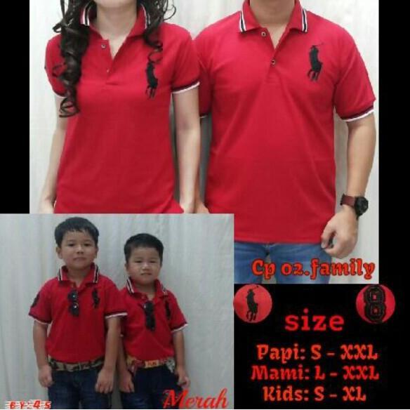Polo - Kaos Polo Couple Family 4pcs - Merah