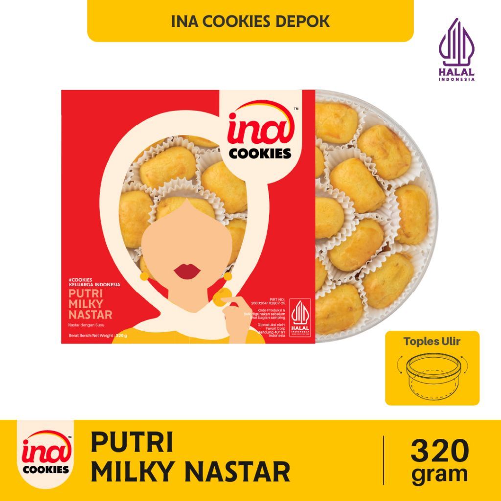 INA COOKIES PUTRI MILKY NASTAR KUE KERING PREMIUM GOLD JAR