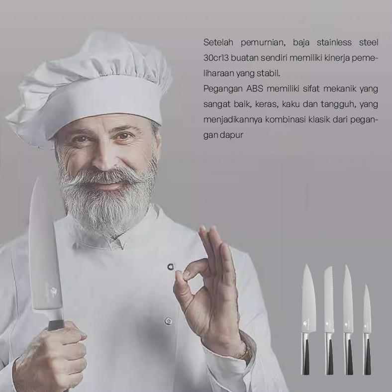 TERBARU BEST SALE MATOUGUI Set Pisau Dapur 7 Pcs Pisau Roti Pisau Daging Pisau Tulang Pisau Buah Sta