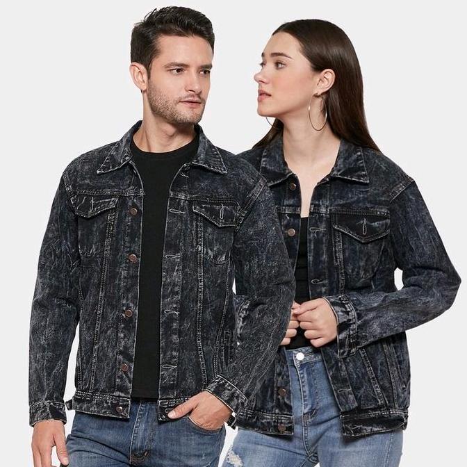 (ISI 2 PCS)Jaket Jeans Denim Couple Pasangan Premium Quality